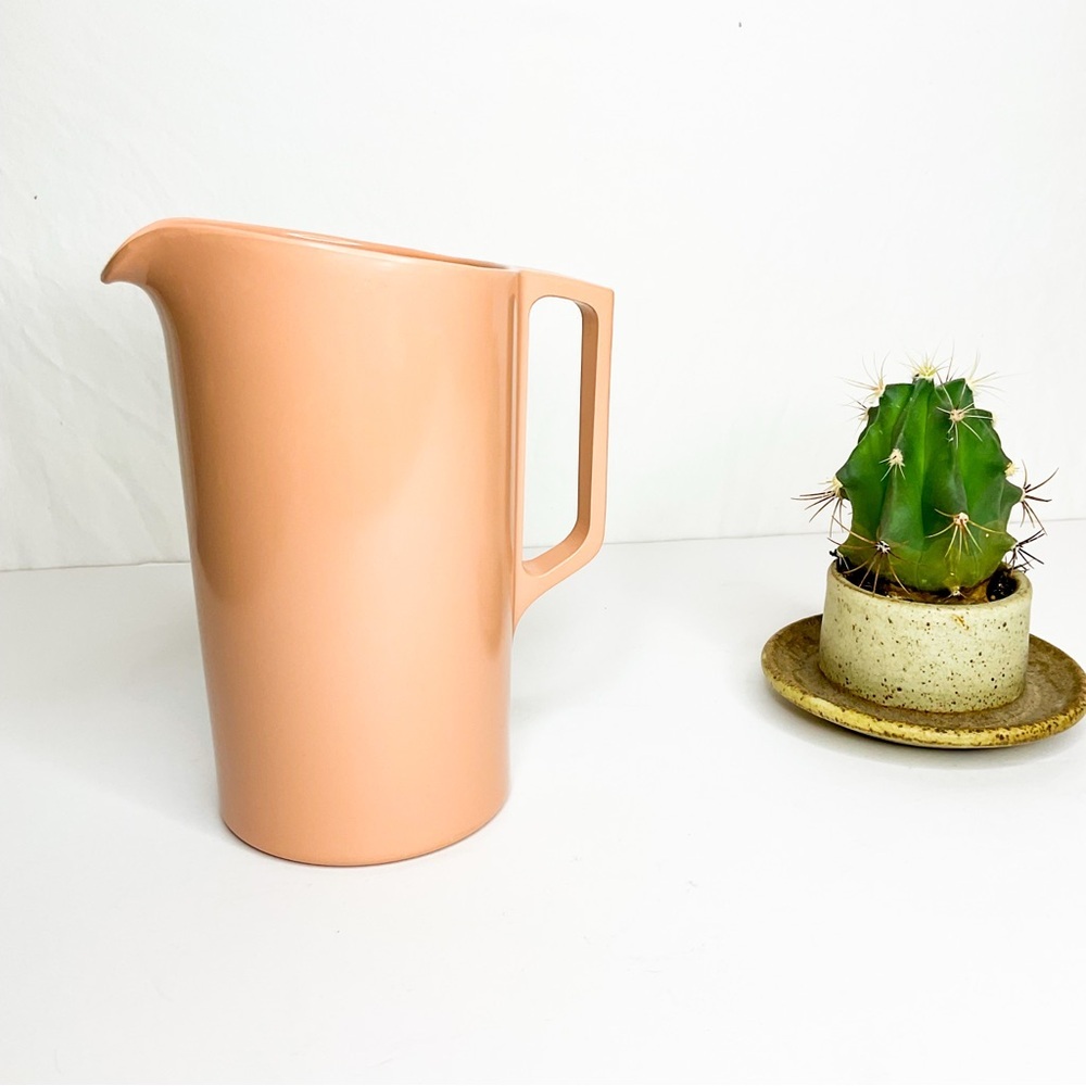 Vintage MELMAC Pitcher Blush Peach / Nude Sleek Modernist Atomic Era